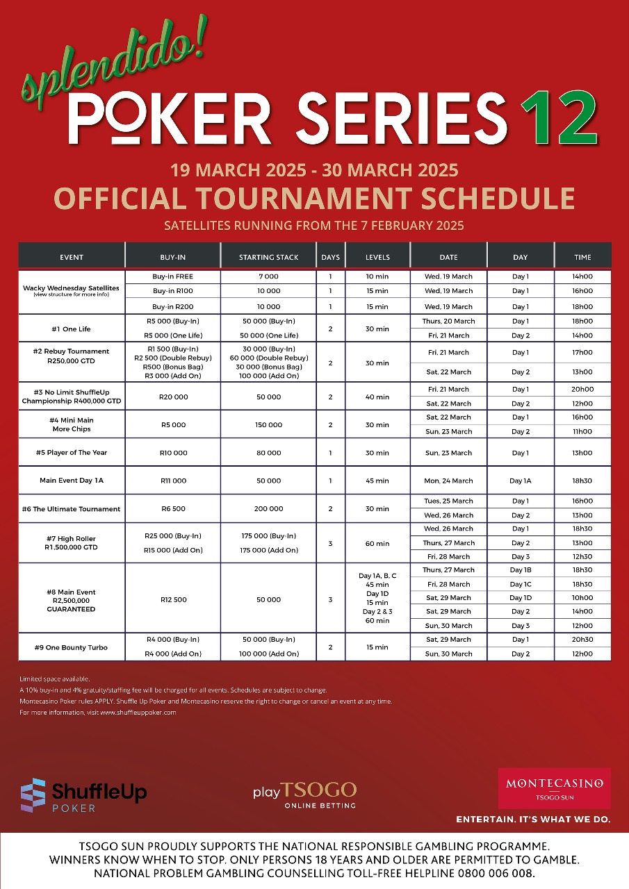 Splendido poker 12 official tour